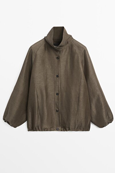 Massimo Dutti Keten ipek bomber ceket