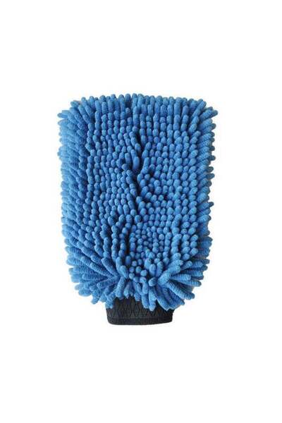 AUTOSMART 2 in 1 Thick Microfiber Chenille Wash Mitt Blue 26 x 17 cm