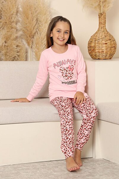Minigimin Cicileri Set de pijamale pentru fete cu imprimeu leopard Always My ...