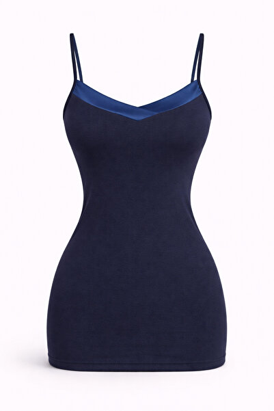 YUYİ Ji̇ber Modal Cotton V-Neck Satin Trim Thin Straps Anti-Allergic Women's ...