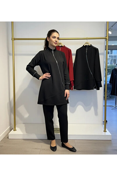 Invee Vector Tunic Zipper Detail Black 7218