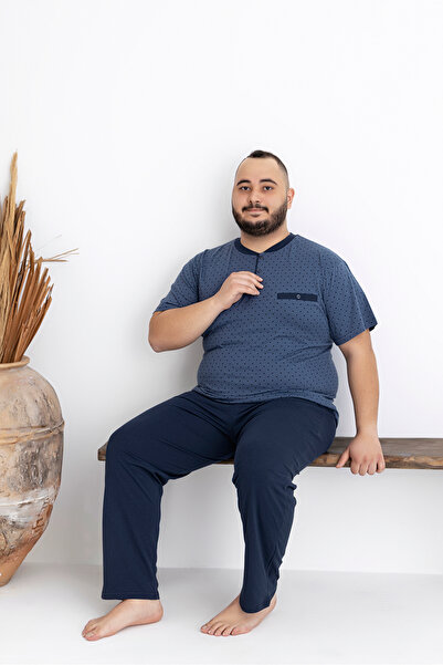 Tarık Ανδρικό σετ πιτζάμες με κοντό μανίκι από χτενισμένο βαμβάκι με σχέδιο I...