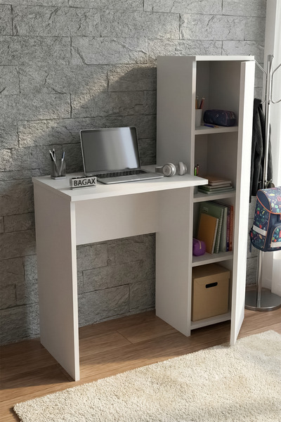 BAGAX Çalışma Masası Kitaplıklı Bilgisayar Masası 120 cm Çok Amaçlı Genç Odas...