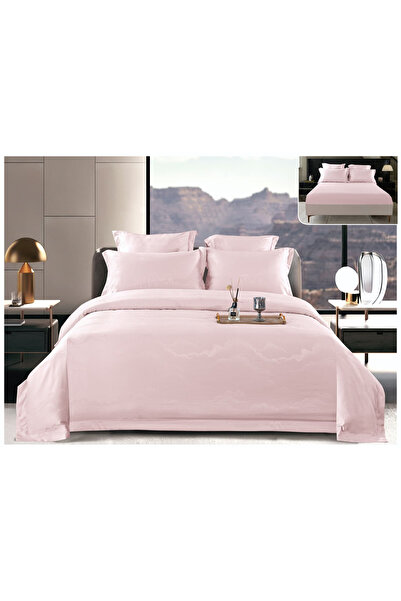 FIONNA.RO Duvet Cover Set With Stretchy Solid Color In The Box - Powder Pink