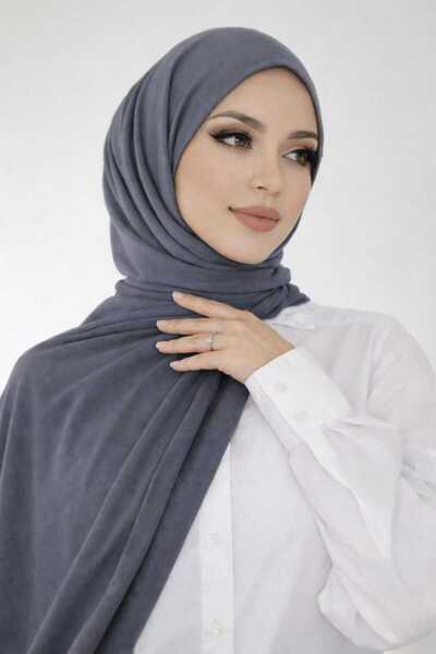 ANUK GRUP شال قطني ممشط - حجاب نسائي من الجيرسيه ليكرا - أسود