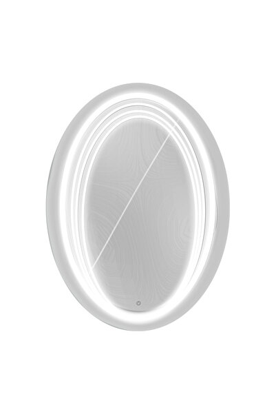 regata Oglindă ovală de baie cu LED și buton tactil, 60x80 cm, L-1154