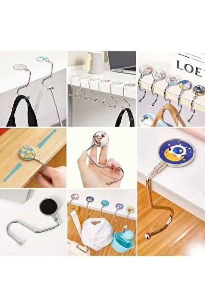 Cetiner Group Çetiner Group ®   Bag Hanger That Can Be Attached to the Table, Bag Type Practical Metal Bag Hook