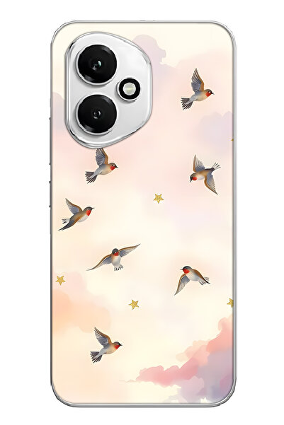 FLAMENKO غطاء هاتف شفاف بنمط الطائر الطائر متوافق مع هونور 400