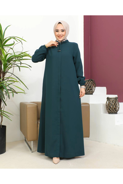 Nevayla Moda croi relaxat Tesettür Ferace / Verde Smarald-F120