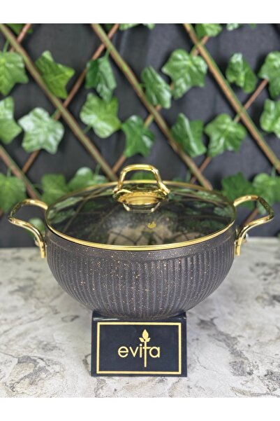 Evita My Golden Family Serisi Bio Granit 24 cm Derin Tencere