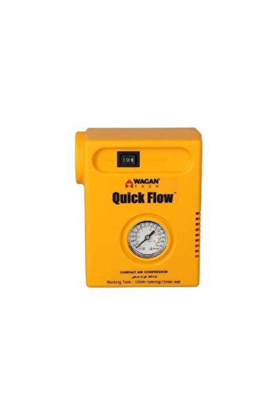 Wagan Durable Lightweight Quick Flow 12V Compact Air Compressor Yellow