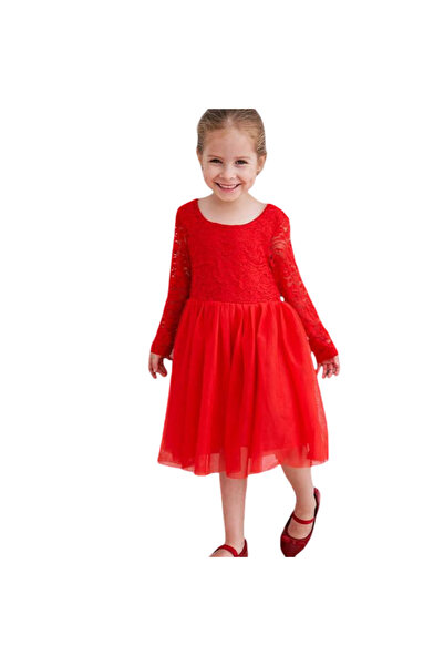 OEM Rochie Fetite Rosie - Dantela si Tul Tutu - Bumbac, Spate in V, Marime 11...