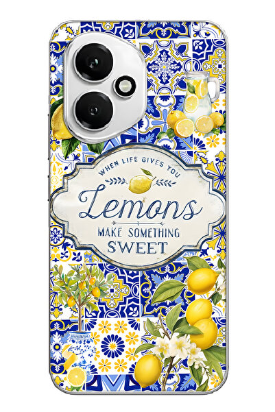 FLAMENKO غطاء هاتف شفاف بنمط الليمون متوافق مع هونور 400