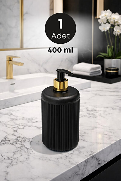 grimorlife 1 Piece Premium Black Gold Liquid Soap Dispenser Set – Bathroom & ...