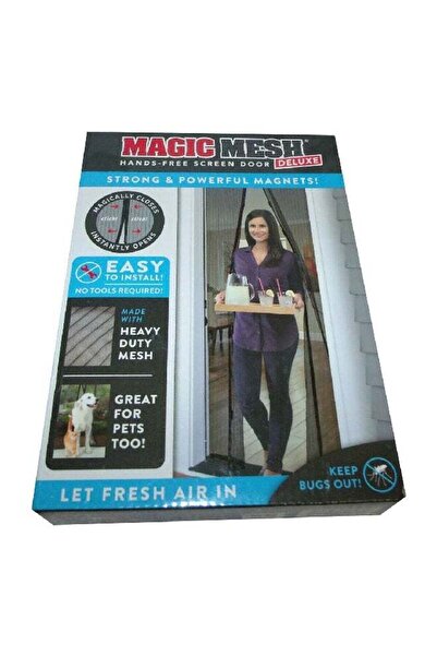Magic Mesh Magnetic Screen Door Black 83 x 39 Inch