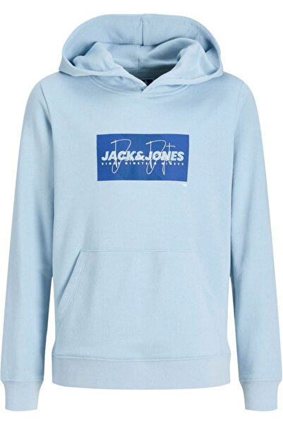 Jack & Jones Hanorac JACK & JONES Cole Print Sweat Hood JNR - 12289920-Celest...