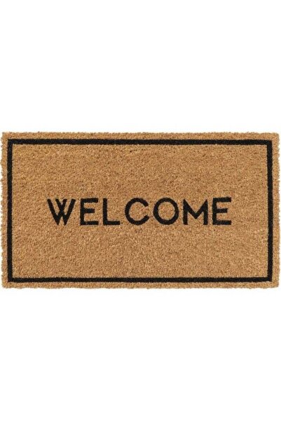 Luance Welcome Printed Rectangular Non-Slip Door Mat Brown and Black 33 x 60 cm