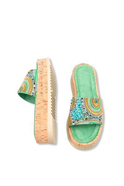 DELSOLERA Women's Natural Stone Look Colorful Bead Embellished Detailed Daily...