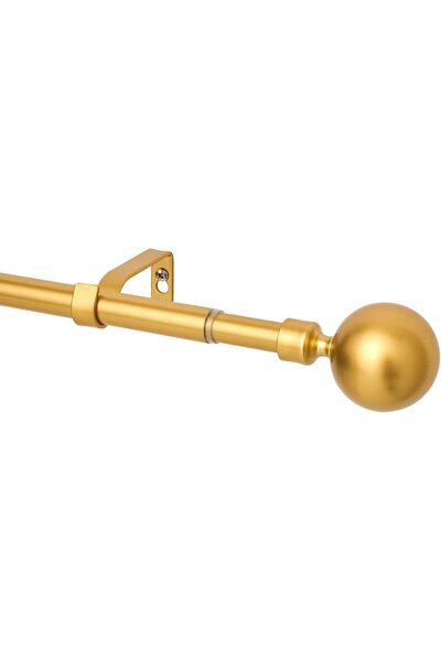 OEM Adjustable Curtain Rod - Metal, Decorative Ball End - 76-132 cm, 19mm, Gold