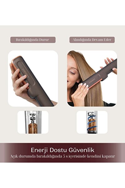 vonapex Strema Mor - Hava Üflemeli Saç Düzleştirici, Saç Şekillendirici, Fön Makinesi, Saç Maşası