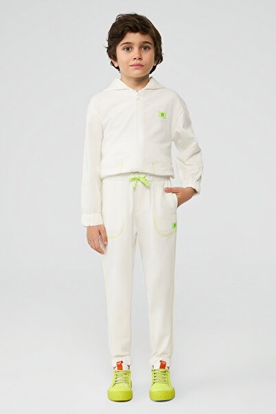NBT BSC Boy White Tracksuit Bottom