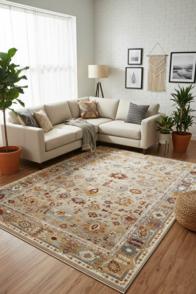 eco concept Oriens Serisi Dijital Baskı Halı Etnik Retro Desen Mutfak Halı Yı...