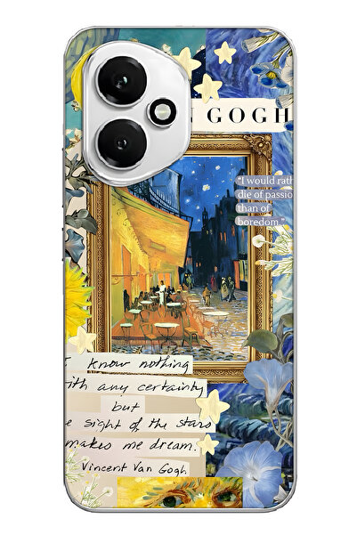 FLAMENKO غطاء هاتف شفاف بنمط فن جوخ كافيه تراس متوافق مع هونر 400