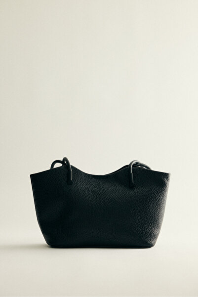 LUTVELIZADE Çanta 2611 - Uzun Askılı Deri Görünümlü Siyah Kadın Çanta