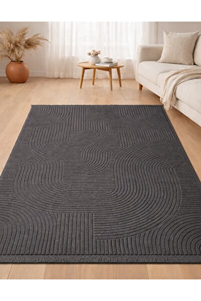 Merinos Rölyef Klasik Saçaklı Joy Kaymaz Taban Salon Mutfak Koridor Halı Yoll...