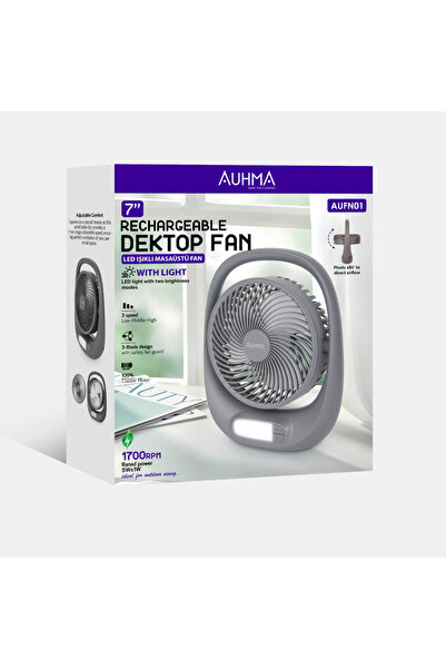 Al-NET Teknoloji Al-NET AUHMA Masaüstü Fan 7'inç, LED Işıklı, 1800mAh Batarya...