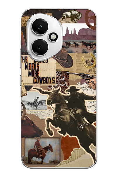 FLAMENKO غطاء هاتف شفاف بنمط كاوبوي ويسترن كولاج متوافق مع هونر 400