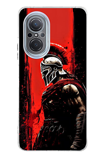 FLAMENKO حافظة هاتف شفافة متوافقة مع هاتف هواوي نوفا 9 SE بنمط واريور سبارتا