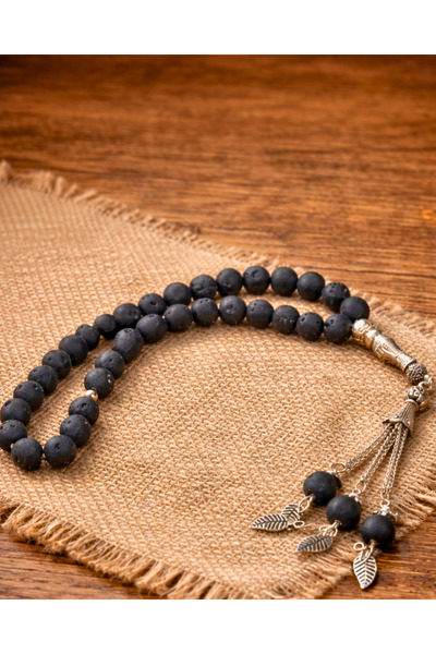 SUFİ TESBİH & ESANS VE HEDİYELİK سبحة من حجر اللافا 33 حبة - حجر طبيعي بركاني...