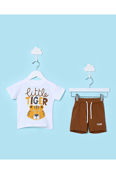 REDTAG Infant Boys White Printed Casual Set