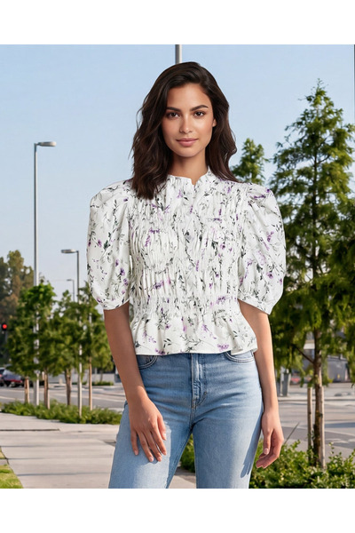 REDTAG Women White Printed Casual Blouse