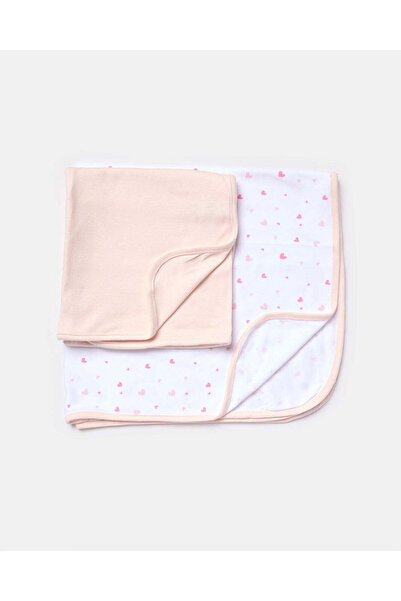 REDTAG طقم بطانية مطبوع باللونين الوردي الفاتح والأبيض (قطعتان)