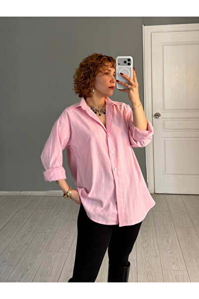 Bak'ap Premium Trend Striped Oversize Shirt