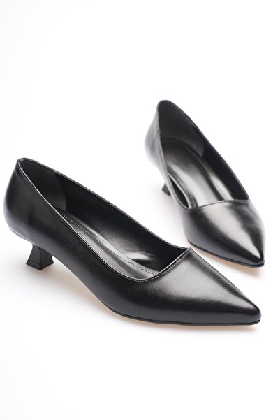 Zerenyus ZR20MS03 Stiletto de zi cu zi pentru femei, negru premium, cu toc scurt