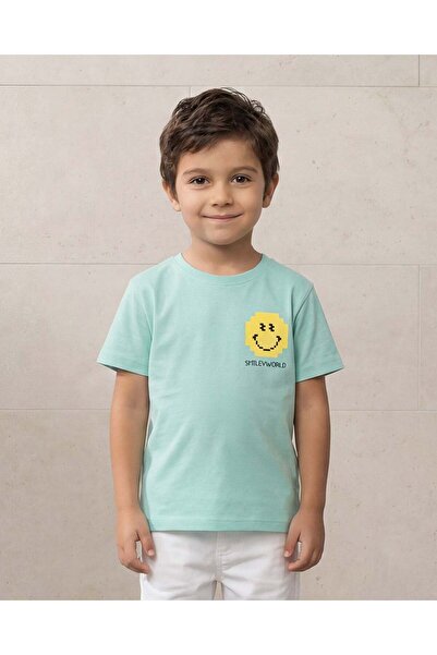 REDTAG تي شيرت أخضر مطبوع للأولاد