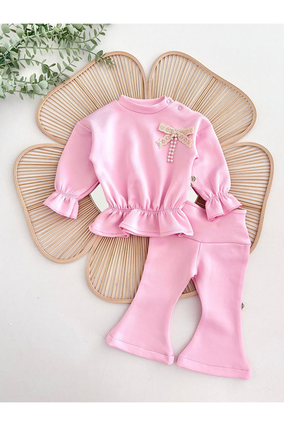 Jammybaby Dora Flara Minimalist Modal Baby Girl Seasonal Sweat Set with Leggings