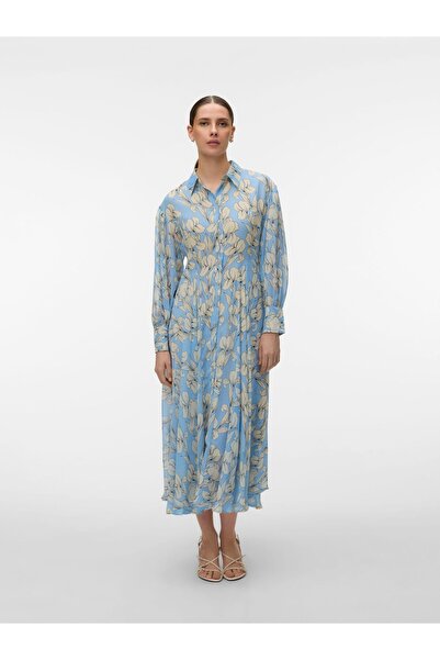 Vero Moda Hemdblusenkleid AWAUBRIE Langes Kleid