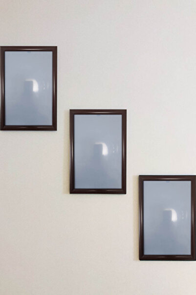 LunaRe Home Art&Design Şık Tasarımlı Kahverengi Üçlü Set Polimer Resim Çerçev...