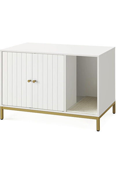 feandrea Litiera pentru pisici cu cadru metalic, funcție de măsuță laterală, ...