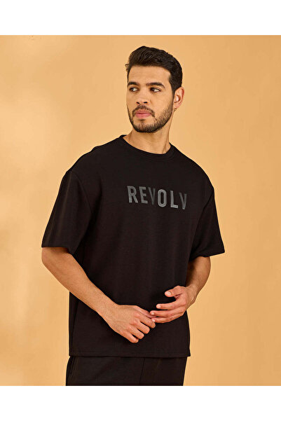 REDTAG Men Black Printed T-Shirt