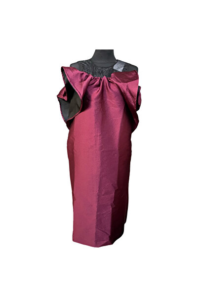 OEM ASOS Knee-Length Dress - Airy Material, Casual-Elegant Style - Red, Size 36