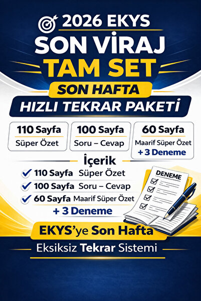 Pratik Kaynak Yayınları EKYS 2026 Son Viraj Tam Set – Son Hafta Hızlı Tekrar ...