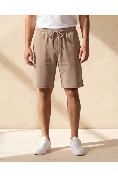 REDTAG Men Beige Ottoman Active Shorts