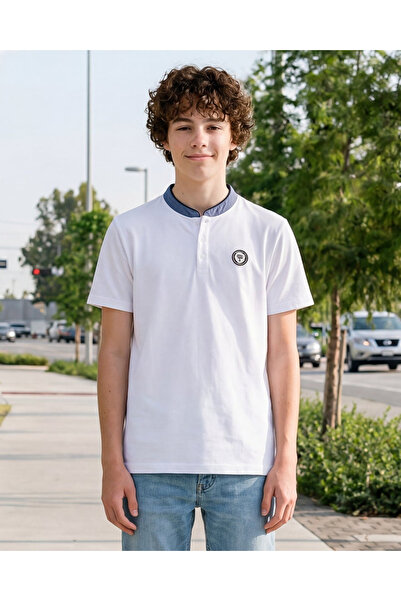 REDTAG Senior Boys White Plain Polo Shirt