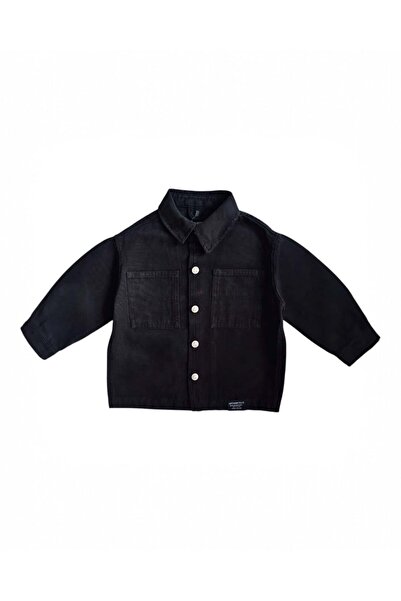MDYOOL %100 Pamuk Siyah Erkek Çocuk Ceket Şık Rahat Kesim