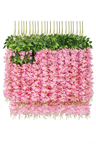 BUSERİSE 12’li Koyu Pembe Sarkan Akasya Çiçeği – Nişan Düğün Dekoru, Yapay Sa...